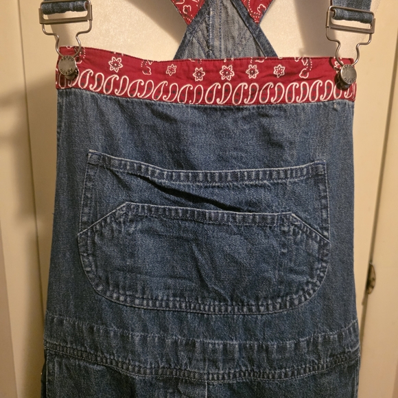 Vintage Agapo Denim Overalls – Bandana Trim – Women’s L – Western Cottagecore - Picture 4 of 8